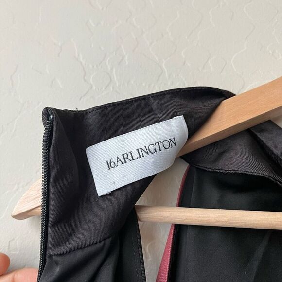 16Arlington Dress Feather Trim Cynthia Mini Dress Brown Pink Size US‎ 12 UK 16 - Picture 6 of 11